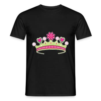 Diadem crown princess gift idea girly pink - Men's T-Shirt - black - Front - AI Model Male 178 light (178cm)