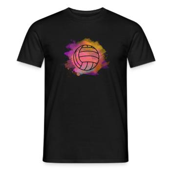 Idée de cadeau de ballon de sport aquarelle Art de volley-ball - T-shirt homme - noir - Devant - AI Model Male 178 light (178cm)