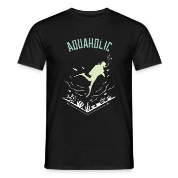 Aquaholic Shirt · Taucher Sport · Wasser Geschenk - Männer T-Shirt - Schwarz - Vorne - AI Model Male 178 light (178cm)