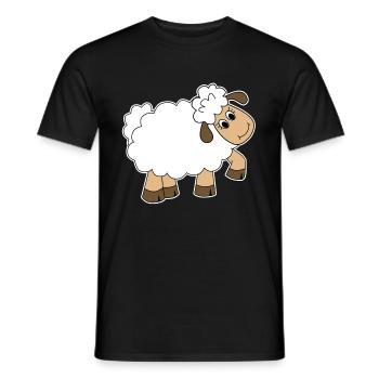 Comic Cartoon Wolle Bauernhof Schaf Lamm Geschenk - Männer T-Shirt - Schwarz - Vorne - AI Model Male 178 light (178cm)