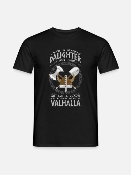 Dar Wikinga, taty, córki Walhalla - Mænd T-shirt - sort