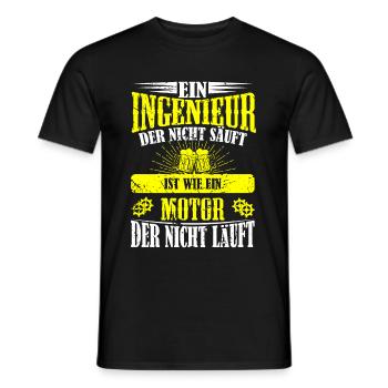 Ingenieur Spruch Bier saufen Party Büro Geschenk - Männer T-Shirt - Schwarz - Vorne - AI Model Male 178 light (178cm)