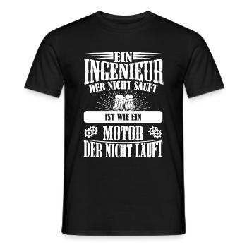 Ingenieur Spruch Bier saufen Party Büro Geschenk - Männer T-Shirt - Schwarz - Vorne - AI Model Male 178 light (178cm)