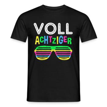 Geboren in 80er Jahren Retro Neon Spruch Geschenk - Männer T-Shirt - Schwarz - Vorne - AI Model Male 178 light (178cm)