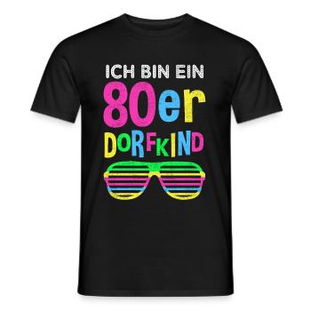 80er Jahre Dorfkind Mode lustiger Spruch Geschenk - Männer T-Shirt - Schwarz - Vorne - AI Model Male 178 light (178cm)