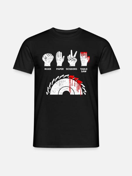 Stein Papier Schere Kreissäge lustiges Geschenk - Männer T-Shirt - Schwarz