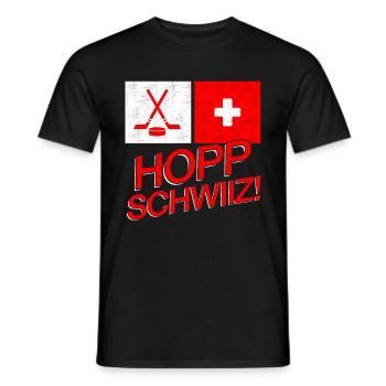 Eishockey Schweiz Hopp Schwiiz Swiss Geschenk - Männer T-Shirt - Schwarz - Vorne - AI Model Male 178 light (178cm)