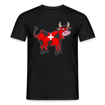 Schweizer Kuh Kreuz süß Geschenk - Männer T-Shirt - Schwarz - Vorne - AI Model Male 178 light (178cm)