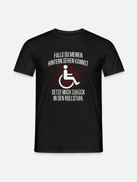 Lustiges Gehbehinderten Rollstuhlfahrer T-Shirt - Männer T-Shirt - Schwarz