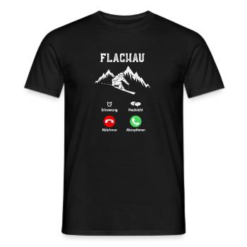 Flachau Skifahrer Après Ski Geschenk T-Shirt - Männer T-Shirt - Schwarz - Vorne - AI Model Male 178 light (178cm)
