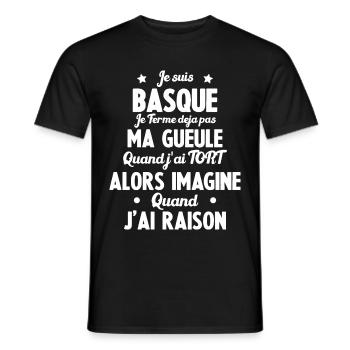 Je suis Basque - Je ferme pas ma gueule - T-shirt homme - noir - Devant - AI Model Male 178 light (178cm)