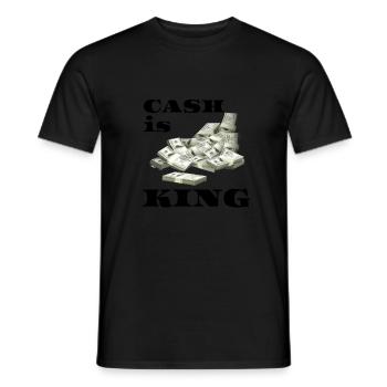 Cash is King stock exchange trader money dollar gift idea - Men's T-Shirt - black - Front - AI Model Male 178 light (178cm)