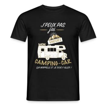 Camping car qui m appelle T-shirt Humour - T-shirt homme - noir - Devant - AI Model Male 178 light (178cm)