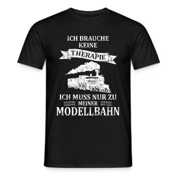 Spruch Modellbahn H0 Eisenbahner lustig - Männer T-Shirt - Schwarz - Vorne - AI Model Male 178 light (178cm)