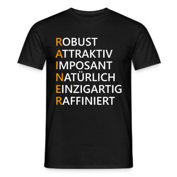Rainer Name Geschenk - Männer T-Shirt - Schwarz - Vorne - AI Model Male 178 light (178cm)