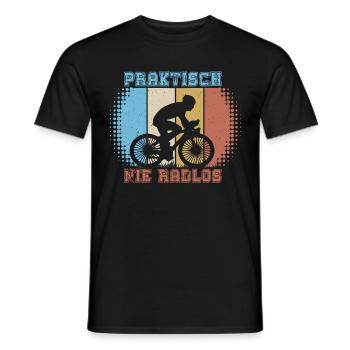 Radler Fahrradfahrer Kurier praktisch nie radlos - Männer T-Shirt - Schwarz - Vorne - AI Model Male 178 light (178cm)