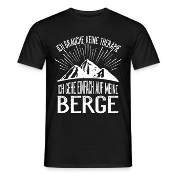 Berge sind meine Therapie - Männer T-Shirt - Schwarz - Vorne - AI Model Male 178 light (178cm)