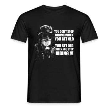 You get old when you stop riding - Men's T-Shirt - black - Front - AI Model Male 178 light (178cm)
