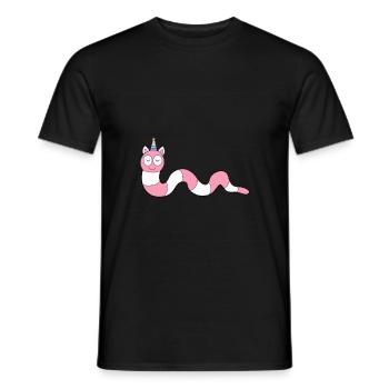 Arc-en-ciel,Ver de licorne - T-shirt homme - noir - Devant - AI Model Male 178 light (178cm)