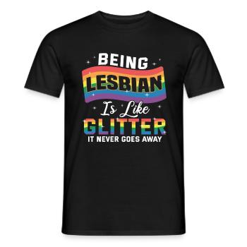 Fierté lesbienne LGBT cadeau arc en ciel - T-shirt homme - noir - Devant - AI Model Male 178 light (178cm)
