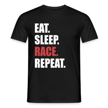 Eat Sleep Race Repeat - Männer T-Shirt - Schwarz - Vorne - AI Model Male 178 light (178cm)
