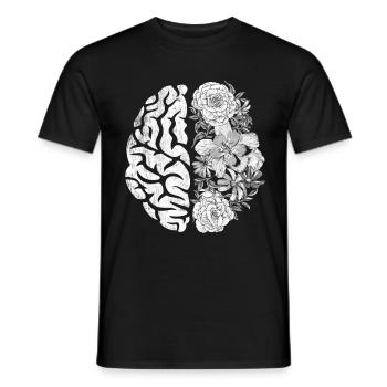 Brain flowers Positive thinking - Men's T-Shirt - black - Front - AI Model Male 178 light (178cm)