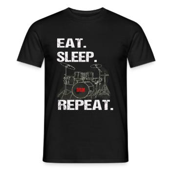 Mangez le tambour de sommeil répétez le cadeau de musicien de batteur - T-shirt homme - noir - Devant - AI Model Male 178 light (178cm)