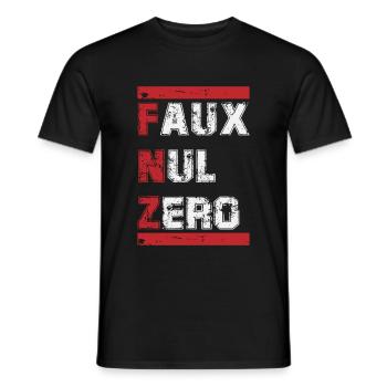 false zero t-shirt humor original gift - Men's T-Shirt - black - Front - AI Model Male 178 light (178cm)