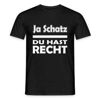 Ja Schatz du hast recht Nudelholz Geschenkidee - Männer T-Shirt - Schwarz - Vorne - AI Model Male 178 light (178cm)