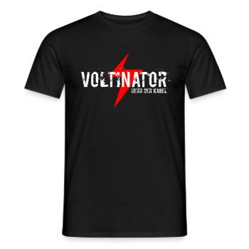 Elektromeister Voltinator Herr der Kabel - Männer T-Shirt - Schwarz - Vorne - AI Model Male 178 light (178cm)
