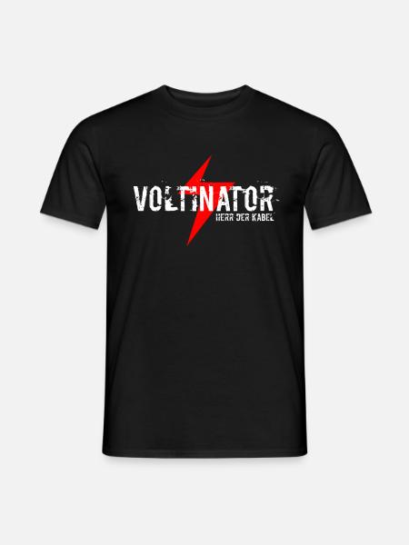 Elektromeister Voltinator Herr der Kabel - Männer T-Shirt - Schwarz