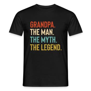 Grand-père L'Homme Le Mythe La Légende Fête Des Pères Gi - T-shirt homme - noir - Devant - AI Model Male 178 light (178cm)