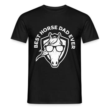 Best Horse Dad Ever horse with sunglasses - Men's T-Shirt - black - Front - AI Model Male 178 light (178cm)