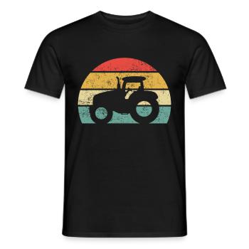 Farmer tractor harvesting tractor farmer farmer pasture - Men's T-Shirt - black - Front - AI Model Male 178 light (178cm)