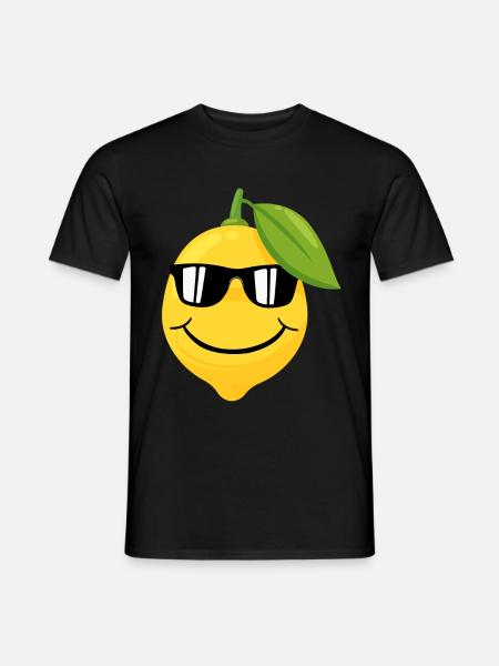Funny lemon face with sunglasses. - Men's T-Shirt - black
