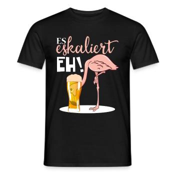 Lustiges es eskaliert eh Flamingo Party Design Par - Männer T-Shirt - Schwarz - Vorne - AI Model Male 178 light (178cm)
