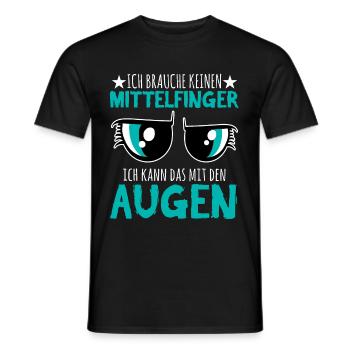 Ich brauche keinen Mittelfinger ich kann das mit d - Männer T-Shirt - Schwarz - Vorne - AI Model Male 178 light (178cm)