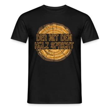 Der mit dem Holz spricht Geschenkidee für Tischler - Männer T-Shirt - Schwarz - Vorne - AI Model Male 178 light (178cm)