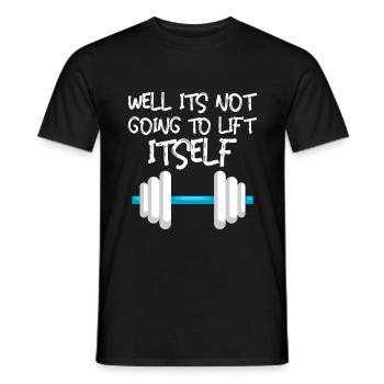 Funny gym lifting joke fitness gift - Men's T-Shirt - black - Front - AI Model Male 178 light (178cm)