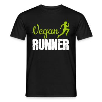 Vegan Runner Running Jogging Vegan Nutrition and - Men's T-Shirt - black - Front - AI Model Male 178 light (178cm)