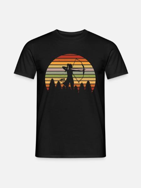 BOGENSCHIEßEN BOGENSCHÜTZIN JAGD JÄGER JÄGERIN - Männer T-Shirt - Schwarz