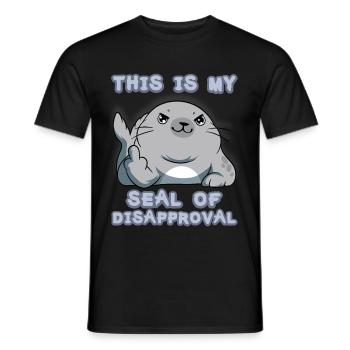 Sceaux de conception de lions de mer et de phoques drôles - T-shirt homme - noir - Devant - AI Model Male 178 light (178cm)