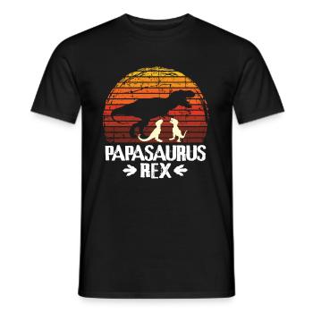 Dino Rex Sweet Dinosaur Father's Day Papasaurus - Men's T-Shirt - black - Front - AI Model Male 178 light (178cm)