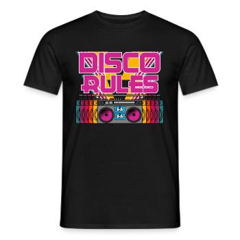 Vintage Schallplatten Disko Vinyl Disco - Männer T-Shirt - Schwarz - Vorne - AI Model Male 178 light (178cm)