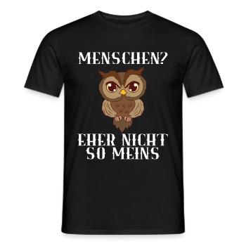 Eulen Nachtvogel Vögel Menschen Eher Nicht So - Männer T-Shirt - Schwarz - Vorne - AI Model Male 178 light (178cm)