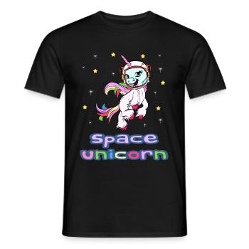 Space Unicorn Outer Space Unicorn T-Shirt - Men's T-Shirt - black - Front - AI Model Male 178 light (178cm)