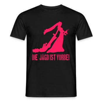 Funny Polter T-Shirt Marriage. The Hunt Is Over - Men's T-Shirt - black - Front - AI Model Male 178 light (178cm)