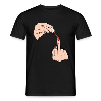 Lustiges Mittelfinger Stinkefinger T-Shirt - Männer T-Shirt - Schwarz - Vorne - AI Model Male 178 light (178cm)