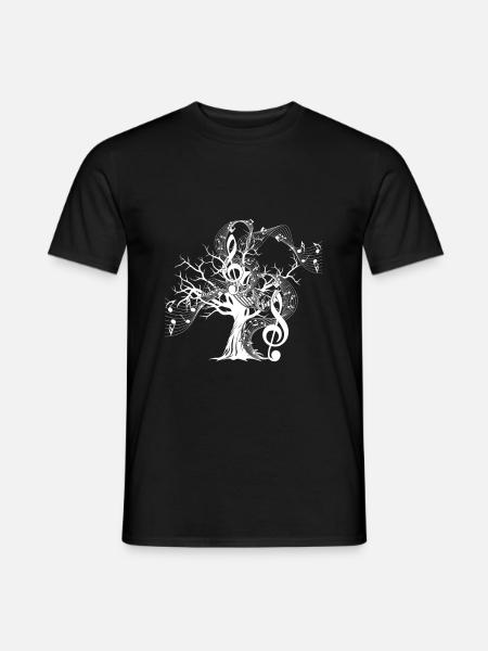 Clef gift tree treble clef music - Men's T-Shirt - black