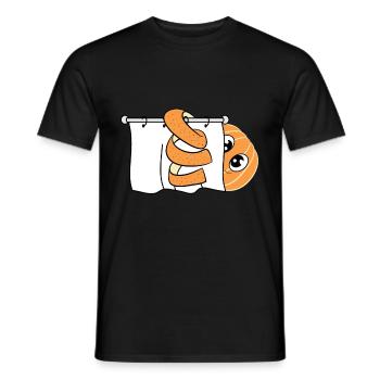 Naked tangerine while showering an orange without - Men's T-Shirt - black - Front - AI Model Male 178 light (178cm)